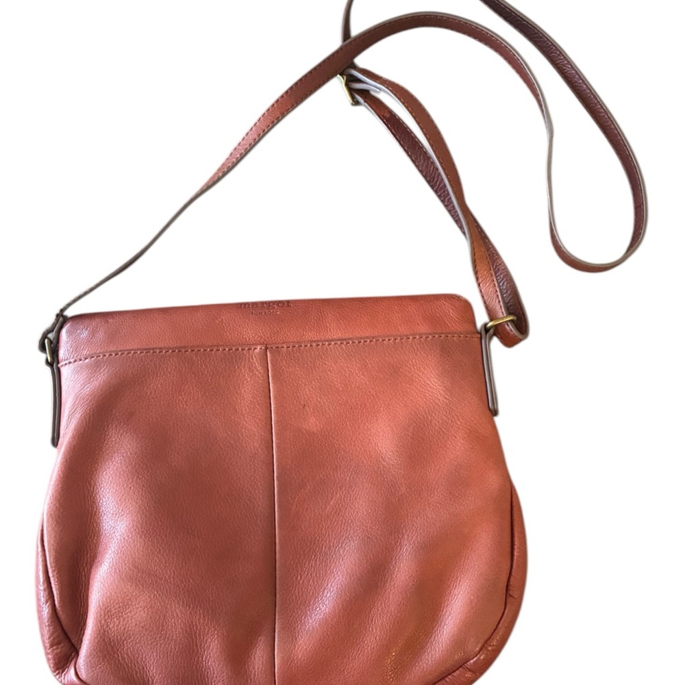 Margot New York "Adelle" Leather Zip-Flap Hobo Crossbody - Picture 3 of 8